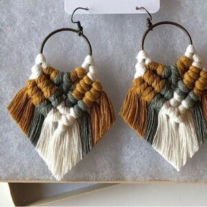 Boho Macrame Fringe Earrings